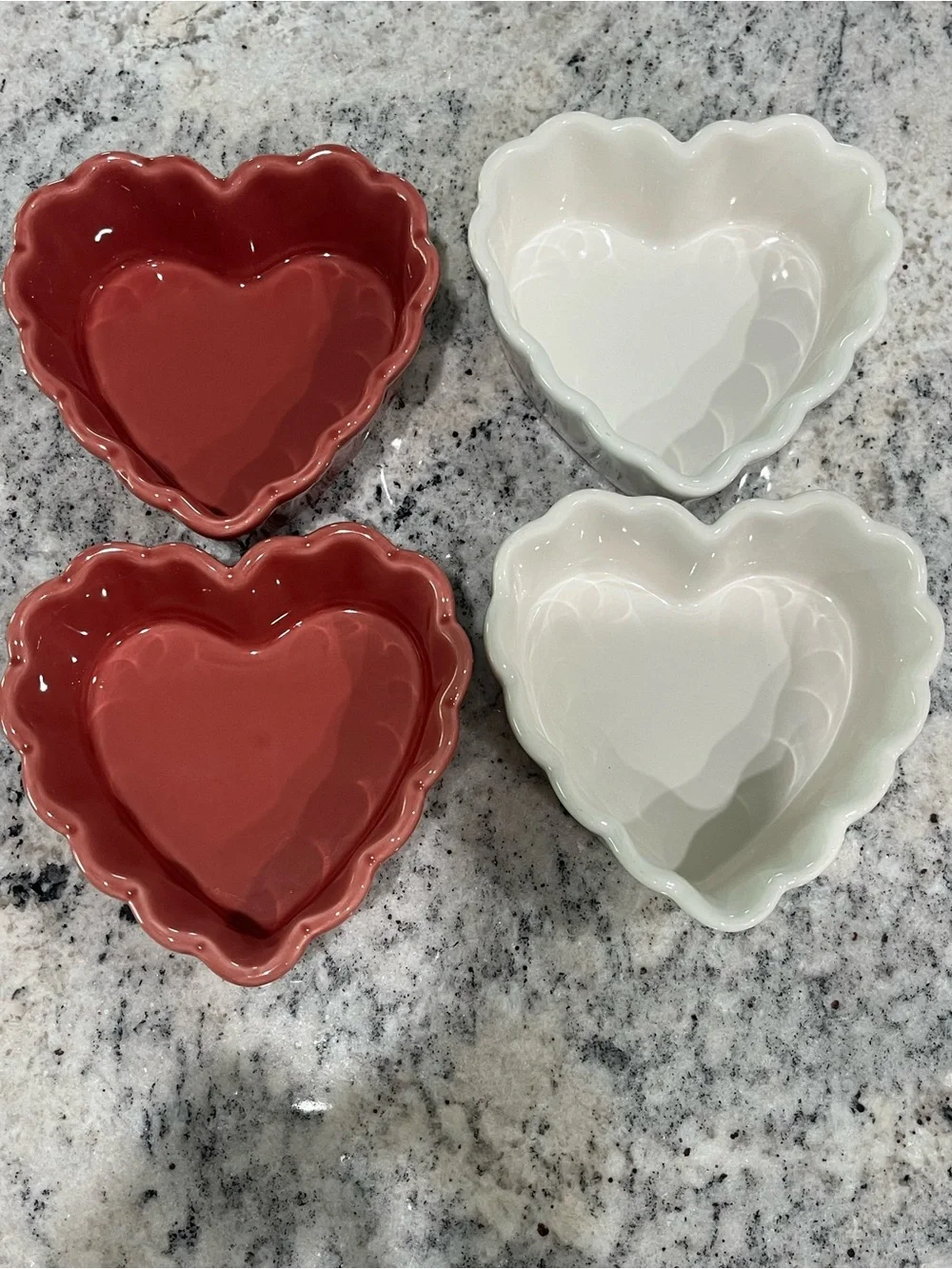 Williams Sonoma Rustic Heart Collection Ramekin Ruffled Baking Dishes (Set of 4)